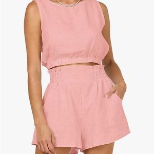 Two piece crop top short set